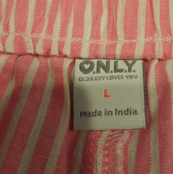 Old Navy Women's Size L Sleep Shorts Pink White Stripe Boxers Brand New - Picture 3 of 6